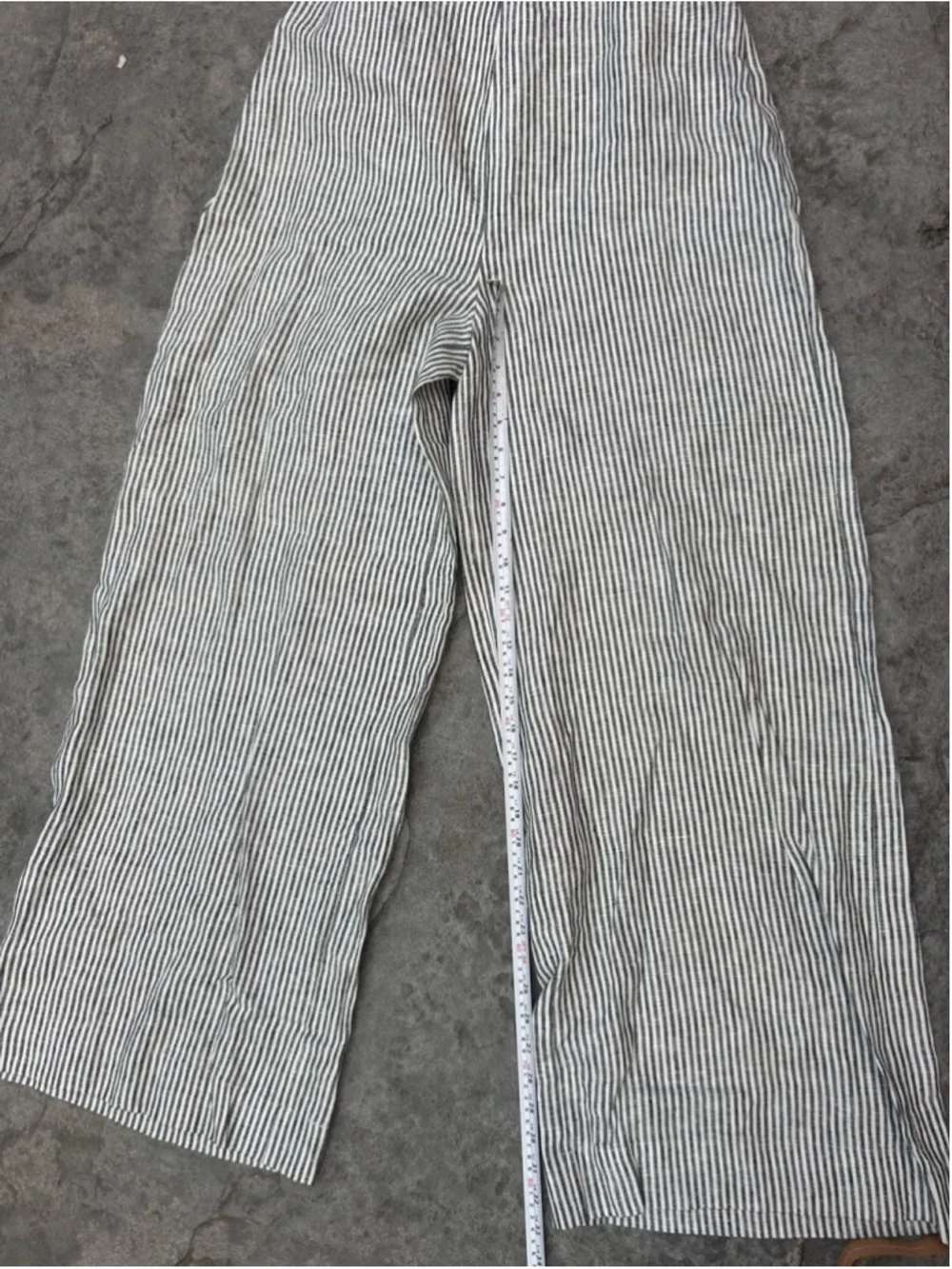 Reformation Autumn Linen Jumpsuit Vineyard Stripe Open Back Wide Leg Size 12 NWT